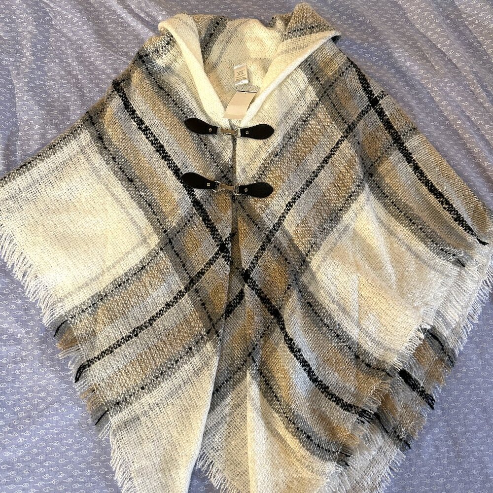 UNWORN WITH TAGS Knit Plaid Shawl Jacket